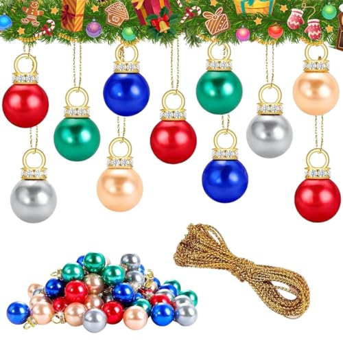 60 Stück Weihnachtskugeln, Bunte Christbaumkugeln aus Kunststoff,...