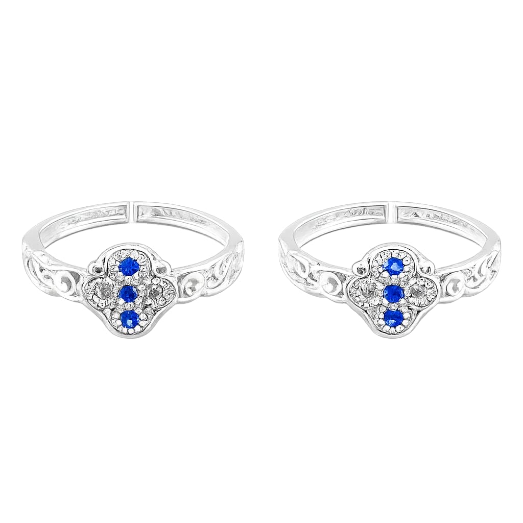 sahiba gems 925 Silver (Chandi) Designer Zircon Toe Ring Bichhiya For Women ~ 2 Pieces ~ 2.850 Grams (Light Weight)-picture-45