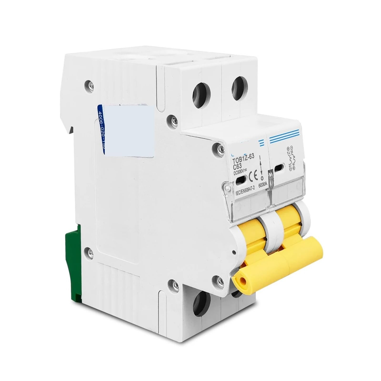 Interruttore automatico 2P DC 600V Curva C Fusibile unipolare a corrente continua for fotovoltaico 1 pz.(2P 10A)