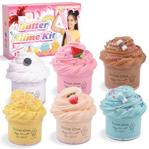 Kit Slime 6 peças para crianças - Slime perfumado para fazer para meninas e meninos 3 4 5 6 7 8 9 10 11 12 anos - brinquedo bonito e moderno, ideias para presentes de aniversário, festa e Natal