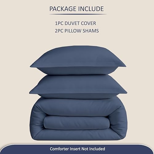 Miniatura 5 de Juego de funda de duvet de algodón egipcio ultrasuave de 800 hilos, 3 piezas, cierre oculto y lazos esquineros, duradero y resistente a la