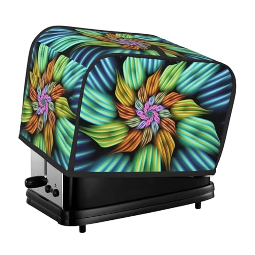 Copertura per tostapane a 2 fette, stile hippie, con tasche, per piccoli elettrodomestici da cucina, protezione dalle impronte digitali, lavabile in lavatrice