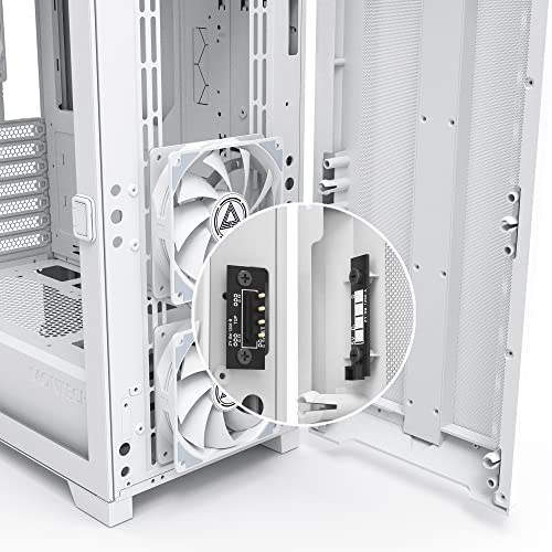 Montech Sky ONE LITE/White Steel/High Airflow Fans Pre-Installed/Fine Mesh/Tempered Glass ATX Gaming Mid Tower Computer Case/Type C/ARGB Lighting Front Panel