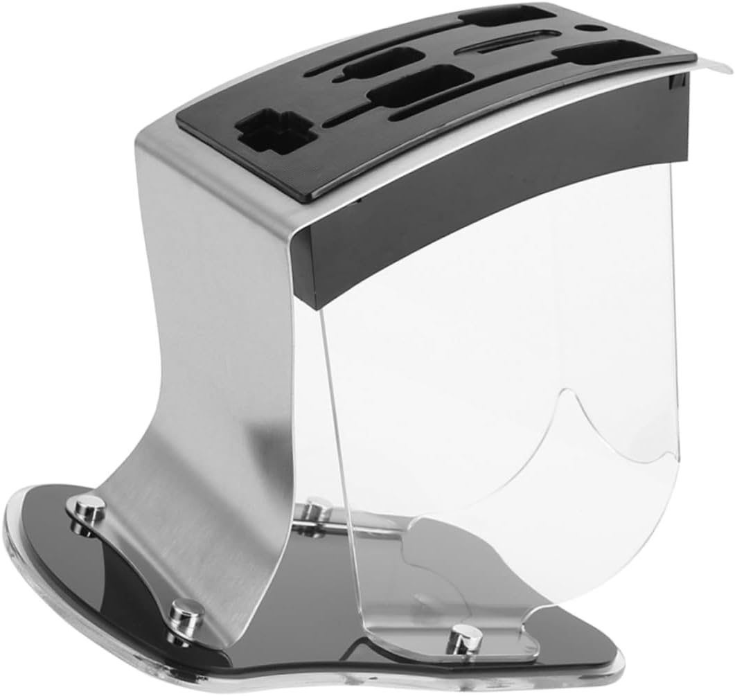 PRETYZOOM Acrylic Knife Slots Stainless Steel Holder for Kitchen Storage Tilt Design for Easy Access for Indoor and Outdoor Use
