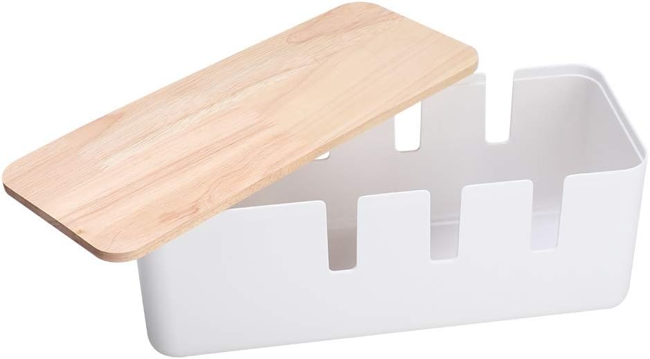 Alvinlite Cable Management Box Ground Wire Cover Storage Box Storage Box for Concealing Wires Power Strips Floor