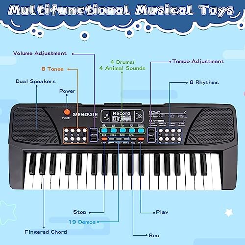 Kids Keyboard Piano 37 Keys Piano for Kids Electronic Piano with Microphone Educational Musical Toys for 3 4 5 6 Year Old Boys Girls Gifts Age 3-5 2 512FsVKA6ZL. AC