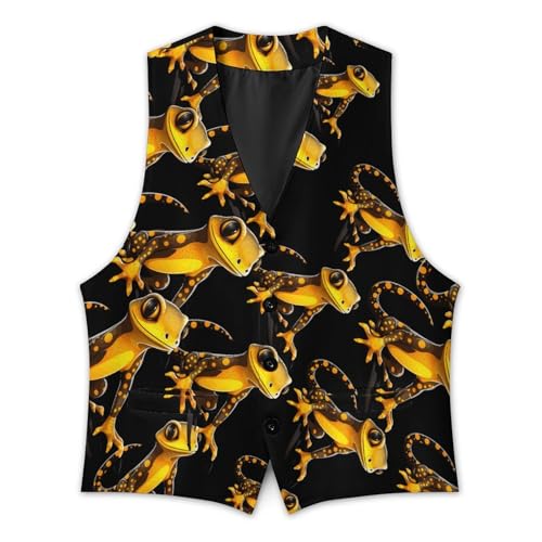 Salamander Lizard Men's Suit Vest Business Formal Waistcoat Vest with 2 Pockets for Wedding Party3