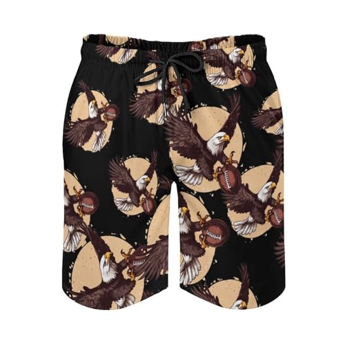 Ea-gles on Football Ball Men's Swim Trunks Quick Dry Board Shorts Hawaiian Beach Shorts With Pocket4