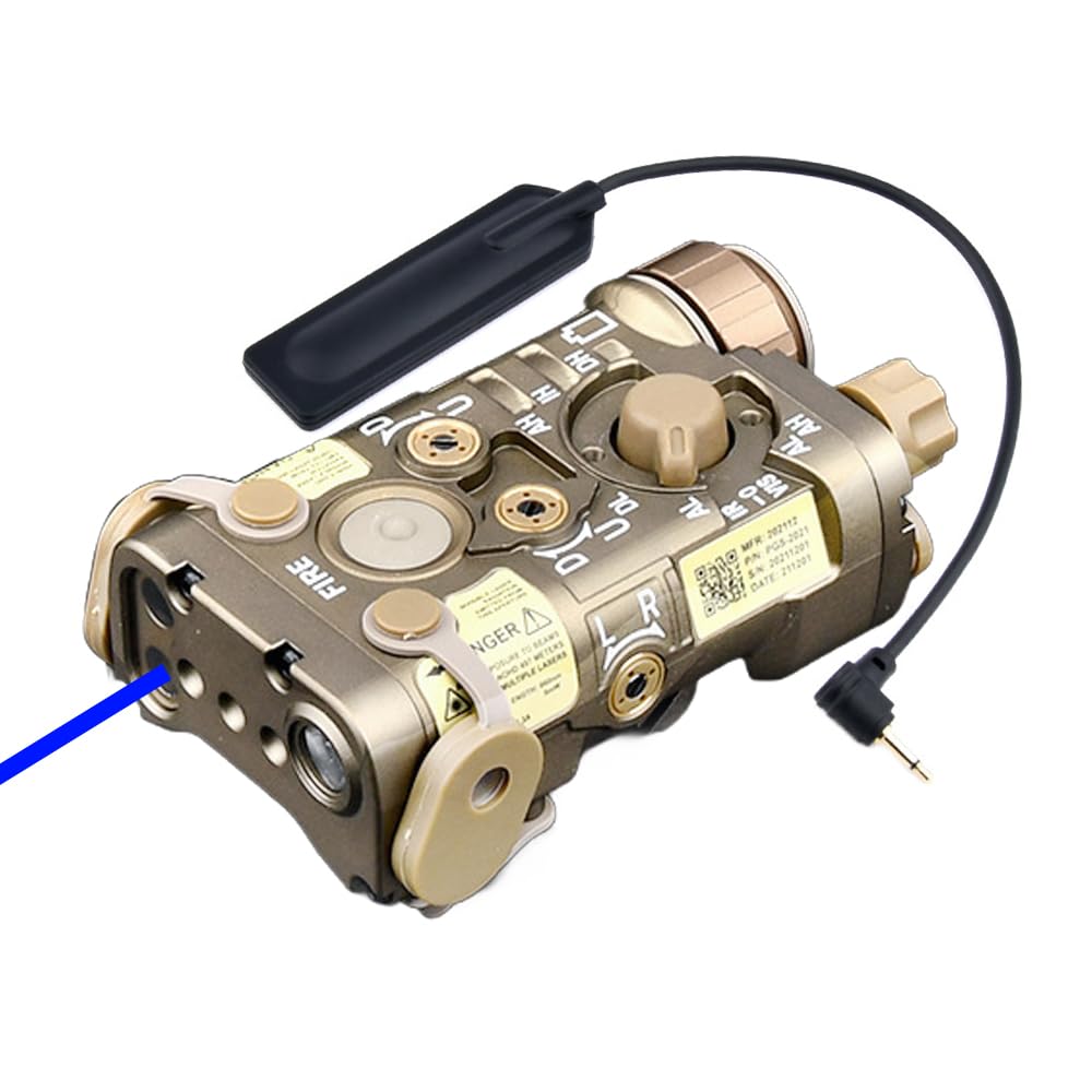 Metal L3-NL Box Aiming Laser Sights(with Blue Laser+IR Laser+White Light), and Modular Wire Control Remote Pressure Switch Combo,Tan