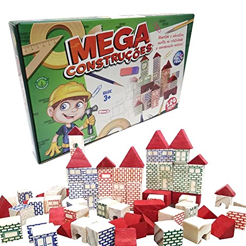 Brinquedo para Montar Mega Construções 120 Peças Pais e Filhos