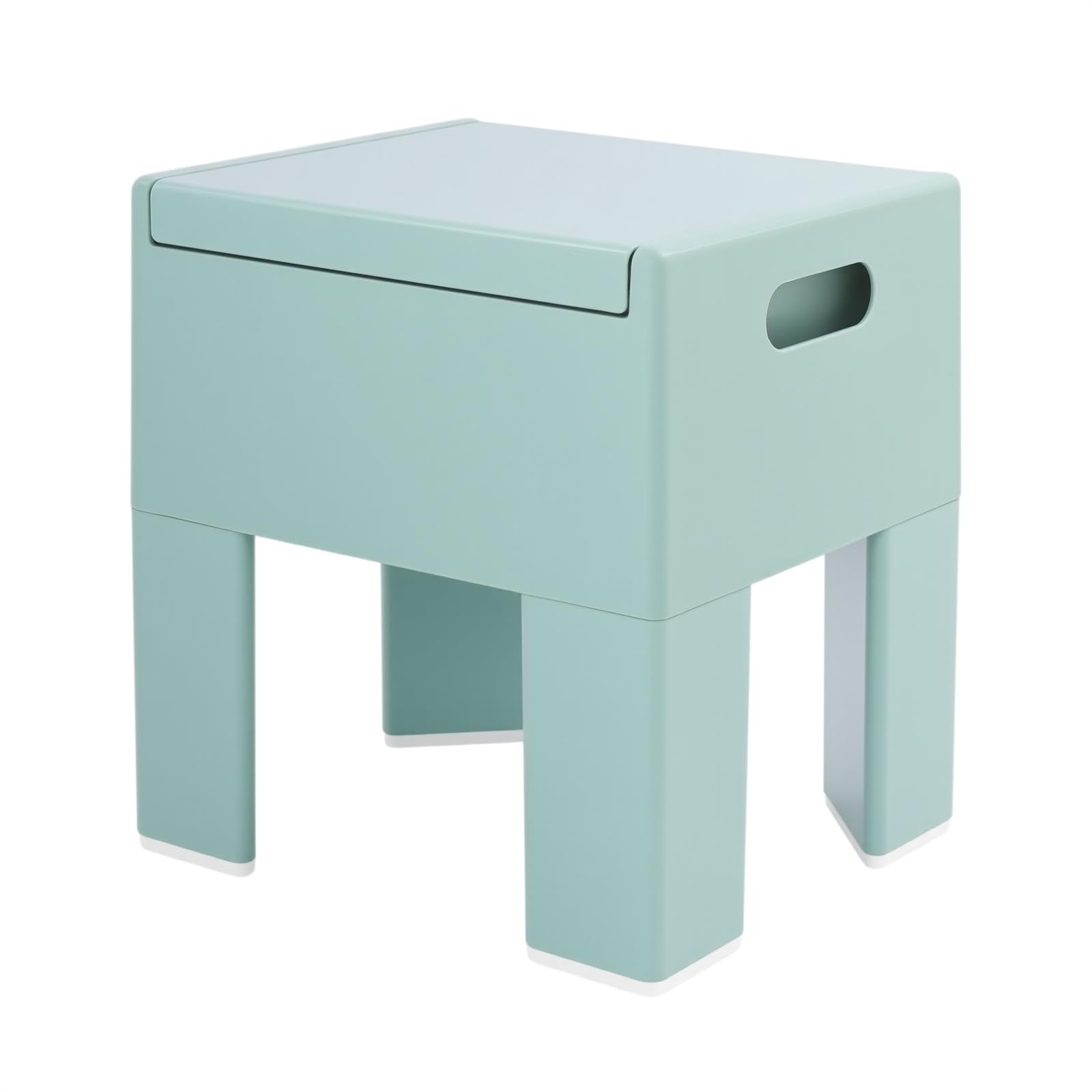 Sgabello basso in plastica con spazio per riporre le scarpe, per corridoio, soggiorno, bagno, moderno, 40 x 37 x 31 cm, fino a 100 kg (blu marino)