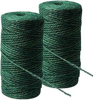 2 Rolls Green Hemp Garden Twine, Garden String Christmas Twine Natural Jute String for Gardening, Arts & Crafts, Total 200m/656ft