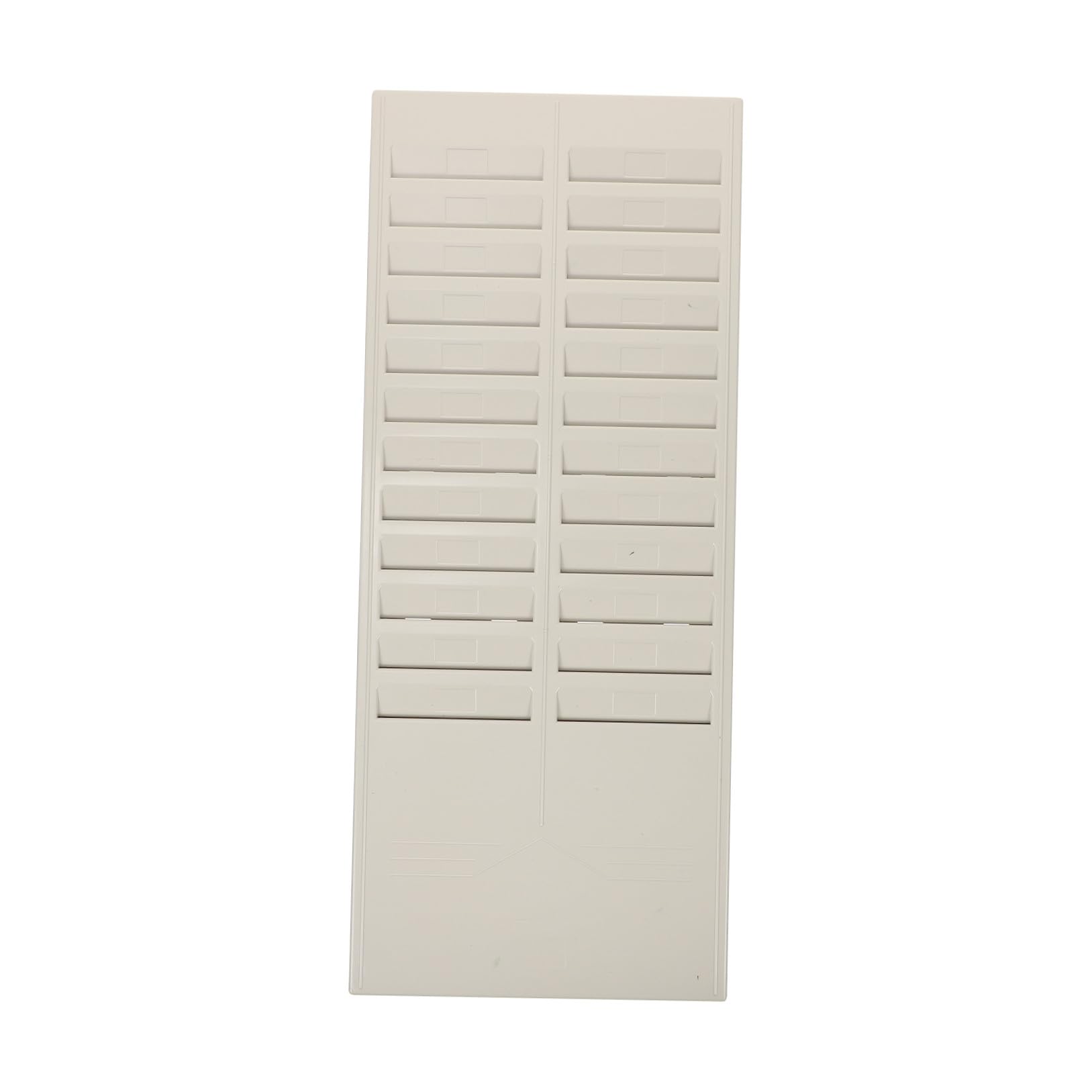 Présentoir à cartes de présence beige en plastique pour 24 cartes de pointage au bureau