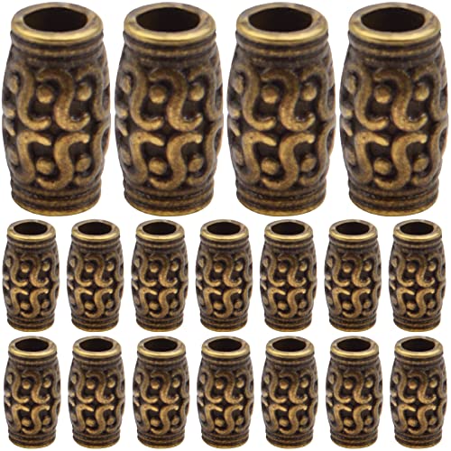 60pcs Antique Bronze Large Hole Spacer Beads Tibetan Alloy Tube