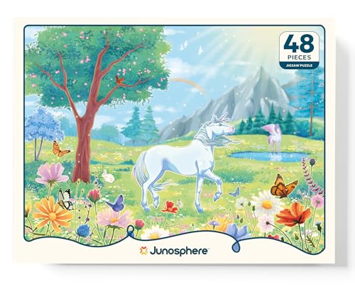 Image of Unicorns and Meadows Jigsaw Puzzle | 48 Pieces | Ages 4, 5, 6, 7 Years | Premium Montessori Toy & Quiet Time Activity | Birthday Gift or Return Gift for Kids