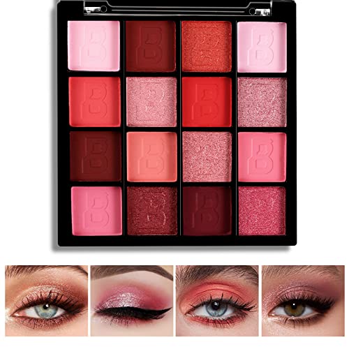 Boobeen Colorful Eyeshadow Palette Makeup-16 Colors, Matte And Glitter Eyeshadow, Bright Eyeshadow Palettes, Blendable, Easy To Build Dramatic Glamour Looks #TOP2