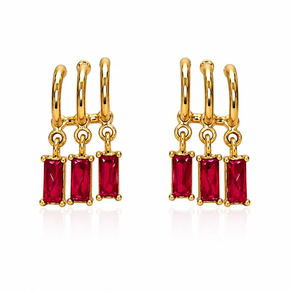 Fashion Anti Tarnish Gold Plated American Diamond Stud Earrings for Women and Girls Western Earrings Set Fashion Jewellery Gift (WE019Q)-image-24