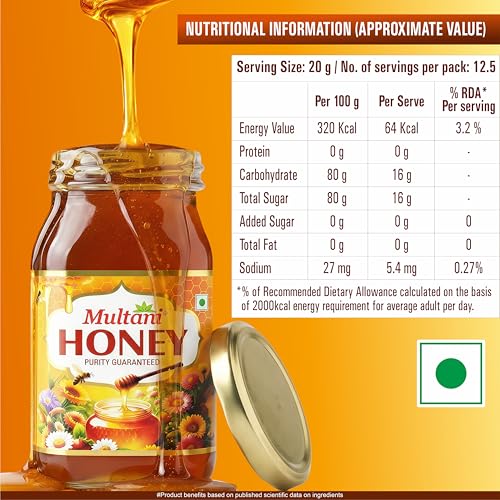 Image of Multani 100% Pure Honey | No Added Sugar | Natural Immunity Booster - 500gm