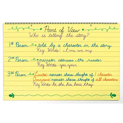 Pacon Tablet, capa cursiva, 5 cores sortidas no interior, 2,54 cm pautado 61 cm x 40,64 cm, 25 folha