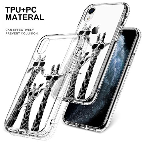 Bicol Iphone Xr Case Clear With Design For Girls Women,12Ft Drop Tested,Military Grade Shockproof,Slim Fit Protective Phone Case For Apple Iphone Xr Cool Giraffe #TOP4