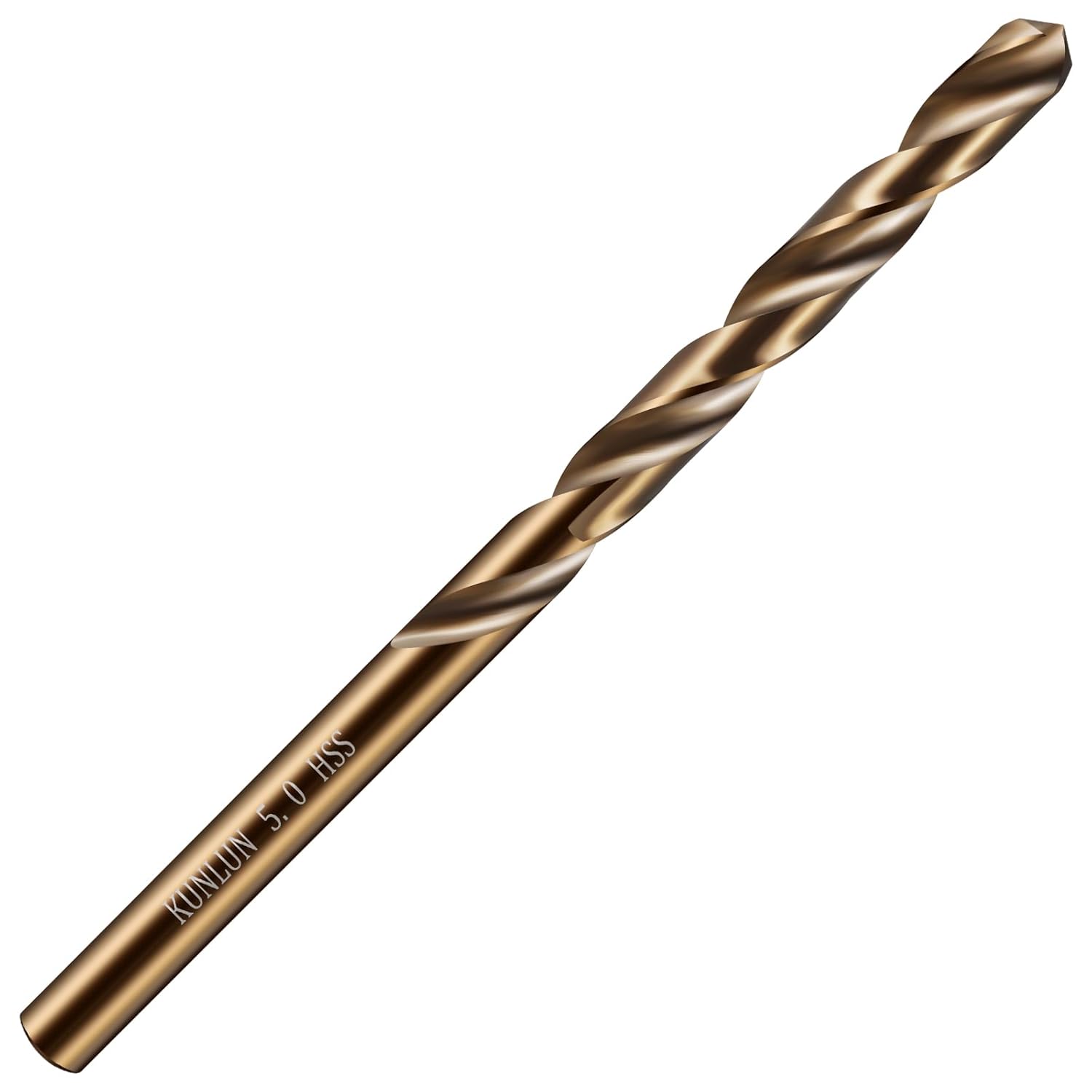 Wensilon 1/2" Cobalt Drill Bit(5Pcs), M35 HSS Metal Drill Bit Set forwood, Hard Metal, Stainless Steel, Cobalt Steel M35 Jobber Length Twist Drill Bits