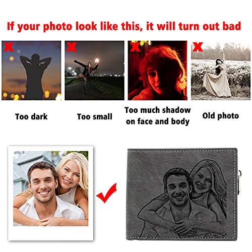 Personalized Wallet Engraved Customized Wallets with Picture Name and Text Birthday for Men Husband Boyfriend Dad2