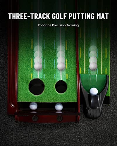 Golf Putting Greens For Indoor Use Three-Track Golf Putting Mat With Ball Return System Winkle-Free Indoor Putting Green For Practicing At Home Or Office, Great Gift For Golf Lover #TOP1