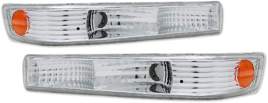7422446988996 Compatible With 1998-2004 Chevy S10 Pickup / 1998-2005 Blazer / 1998-2004 GMC Sonoma Chrome Housing With Amber Reflector Signal Bumper Lights