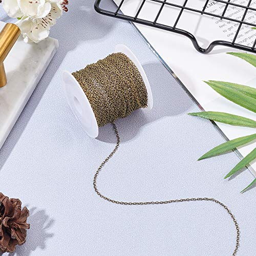 Arricraft 10M/32.80 Feet Antique Bronze Chains, Brass Handmade Chains Nickel Free Chains 1 Roll Chains For Necklace Jewelry Accessories Diy Making #TOP3
