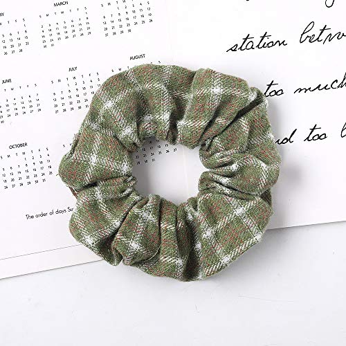 Plaid Hair Scrunchies Prime, Plaid Elastic Hair Ties,Various Colorslarge Hair Ties, Strong Elastic Hair Bobbles For Ponytail Holder (7 Pcs Plaid) #TOP5