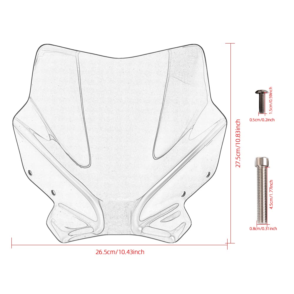 Parabrezza universale per moto Deflettore vento per 1200 2014 s 1200r 2014-2018 2022 (Grigio)