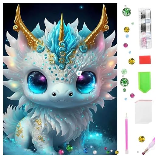 PENCHUAN DIY Diamant Painting Bilder, 5D Drache Set mit Strass Steinen, Runde Steine Kunst Kits für Zuhause Dekor, Erwachsene und Kinder, 30x40cm