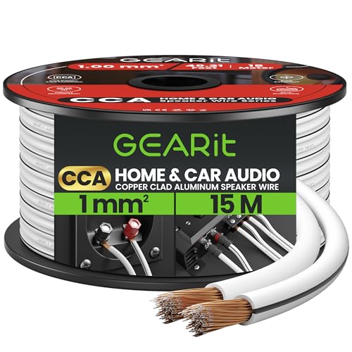 Cable de altavoz blanco de 15 m que elimina el desorden visual en tu cine en casa