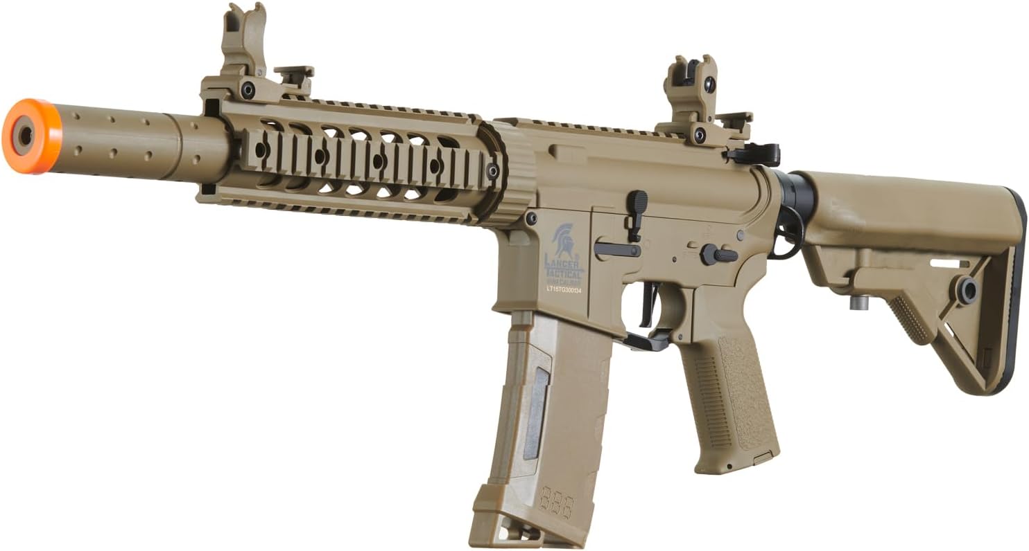 Lancer Tactical Gen 3 M4 Carbine SD AEG Airsoft Rifle Color Tan