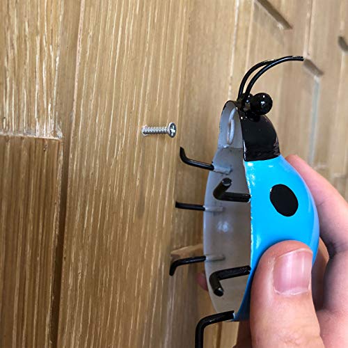 Alladinbox 4Pcs Metal Ladybug Wall Art Decor Nature Inspired Sculptures Insect Decoration For Outdoor Backyard Porch Home Patio Lawn Fence Decoration (4 Colors, 3.9 Inch) #TOP3