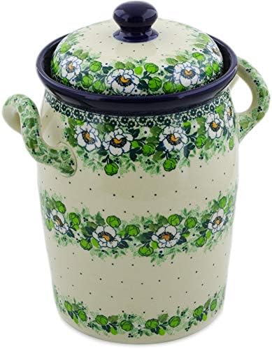 Polmedia Polish Pottery Jar with Lid and Handles