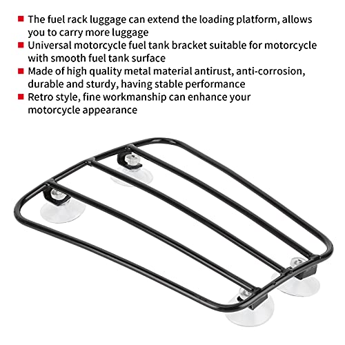 Rack de Réservoir de Carburant de Moto Porte-bagages Métal Noir Ventouse