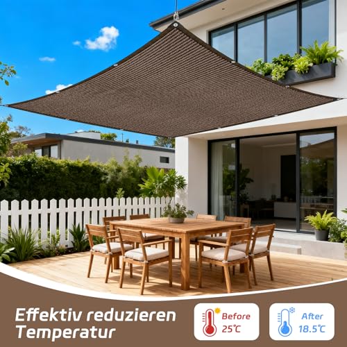 Filet d'ombrage perméable à l'air 2x4 m avec protection contre le vent
