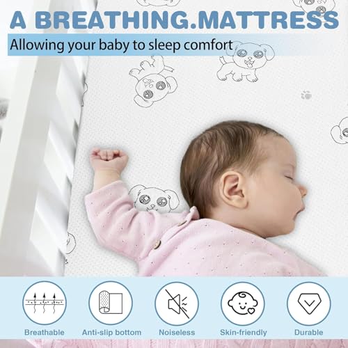 Image of Pack and Play Mattress, 38 inchx26 inch Memory Foam Pack N Play Mattresses | Dual Sided Breathable Portable Baby Mattress for Pack N Play Playpen with Removale Washable Cover
