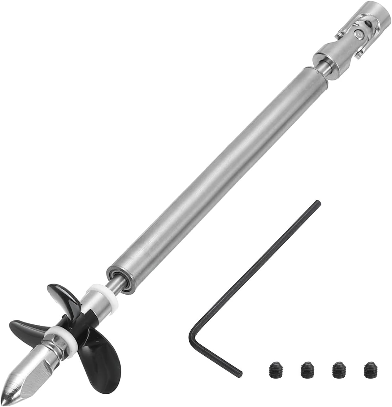 MECCANIXITY Drive Shaft W Propeller and Universal Joint for RC Boat Coupler Assemble Kit, L130mm Shaft, L80mm Sleeve, D36mm Three Propeller, Fit for 2.3 mm Motor Shaft