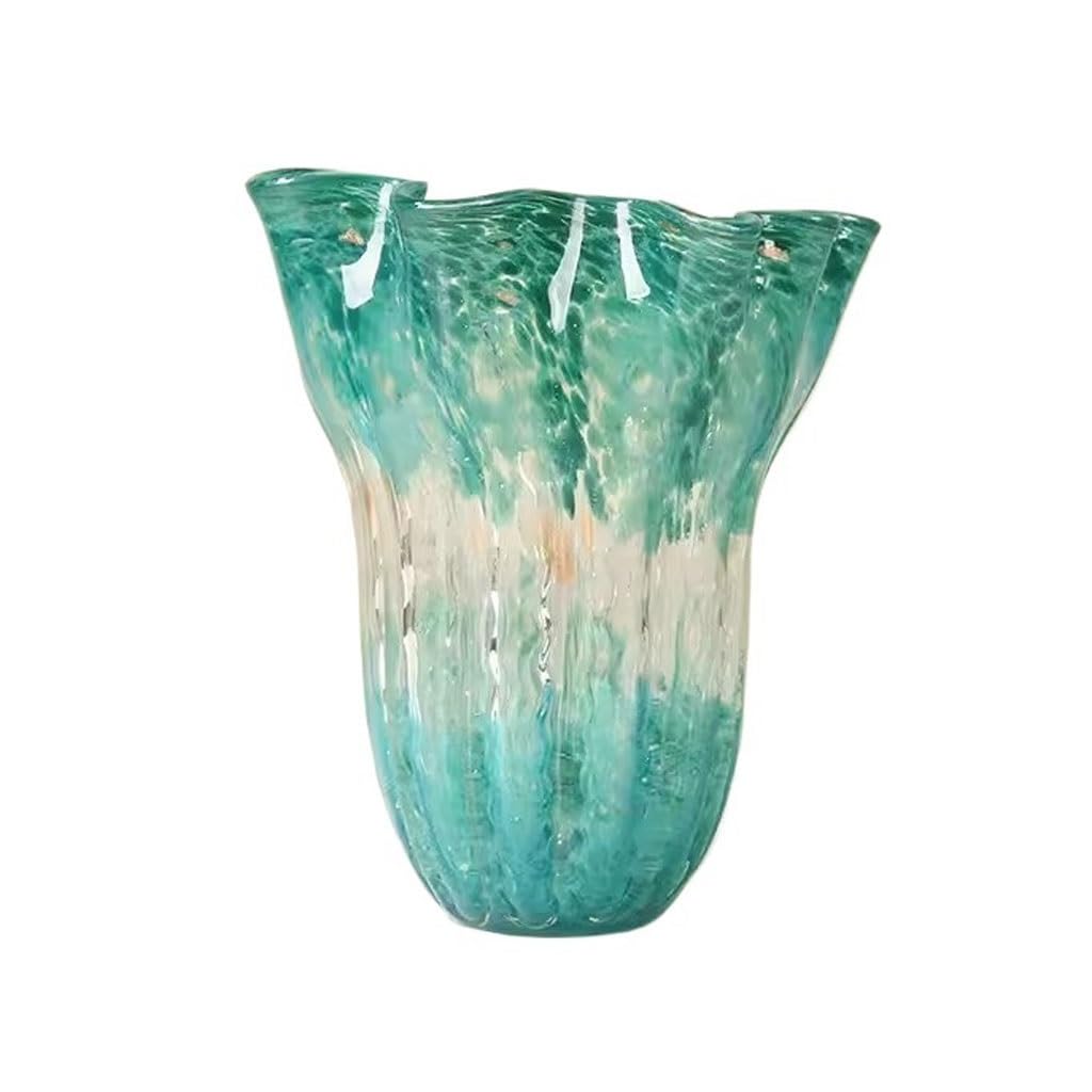 Vase en verre coloré TUSUOD pour illuminer un salon sombre avec une touche végétale