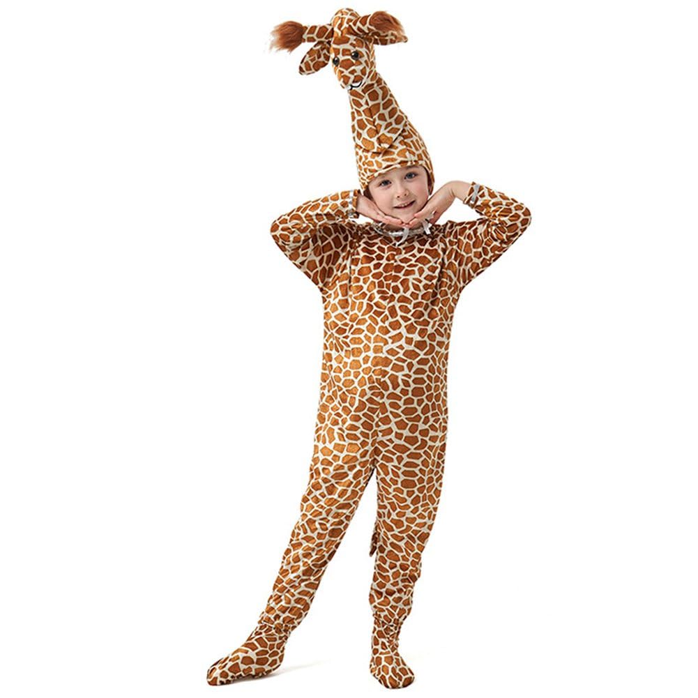 Fopytu 1set Children Giraffe Cosplay Costume Giraffe Animals Performance Costume for Kids Soft Giraffe Jumpsuit with Headgear