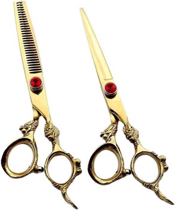 Professional Hair Cutting Shears, 6 inch Adjustable Screw Hair Cutting Scissors thinning Scissors Set,