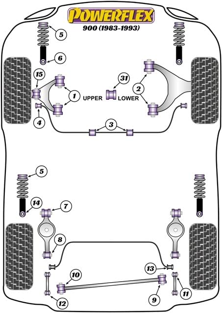Powerflex PFF66-405 copela de amortiguador silentblock de suspensión 3