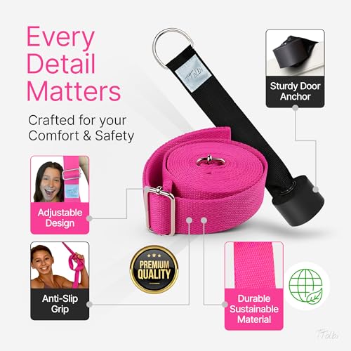 Stretching Strap with Door Anchor & Resistance Band – Leg Stretcher for Improving Flexibility & Splits – Ideal for Ballet, Dance, Cheer, Yoga & Gymnastics – Home Training Equipment for All Levels - Image 4