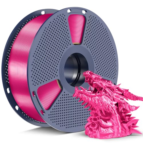 Image of SUNLU Silk2.0 PLA+ Filament 1.75mm, Chrome Like Gloss Finish, Smooth Silk Texture, Upgraded Formula for Stable Printing, 1kg(2.2lbs) PLA Plus 3D Printer Filament, Vivid Rose