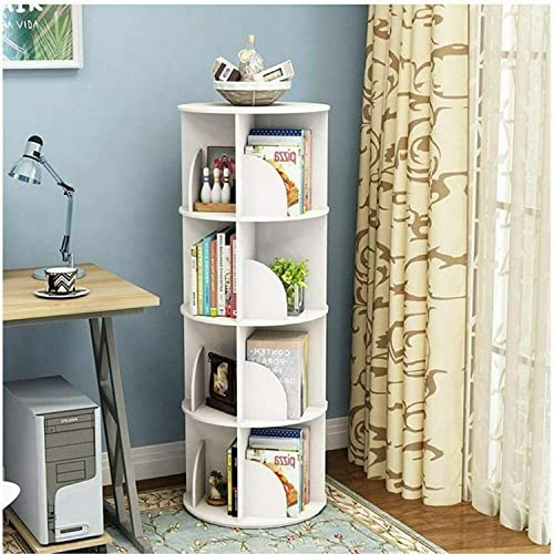 Image of Overstock 360-degree 4 Tier Revolving Book Shelf with Dolphin Cutout Divider - 4Tier