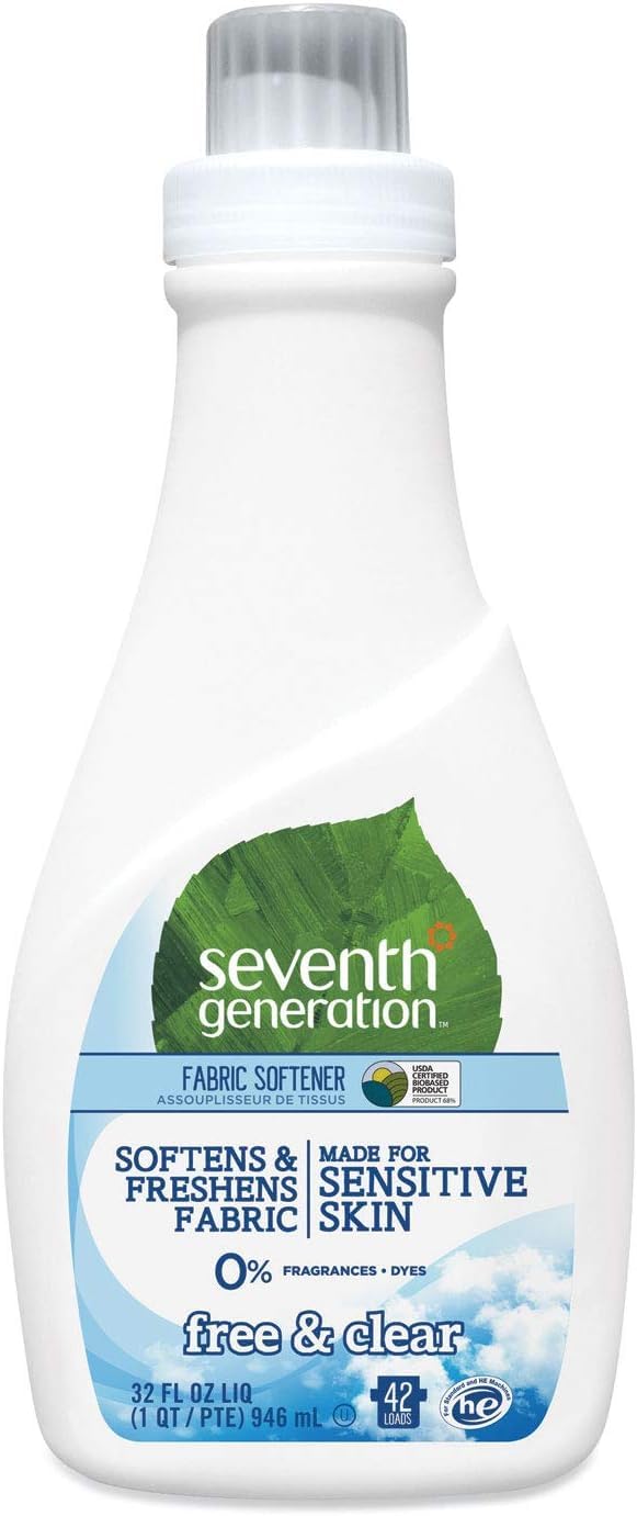 natural fabric softener liquid, 42 loads free & clear 32.0fl oz (pack of 2)