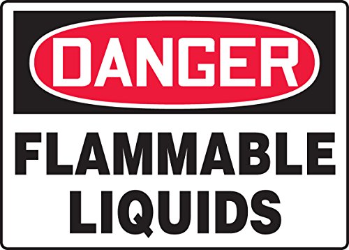 Panneau danger liquides inflammables résistant aux chocs 10x14 pouces
