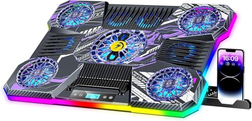 Image of ChillCore RGB Laptop Cooling Pad, Gaming Laptop Fan Cooling Pad 9 Fans for 15.6-19.3 Inch Laptops, Laptop Cooler with 8 Height Stands, 2 USB Ports - A21 Pattern